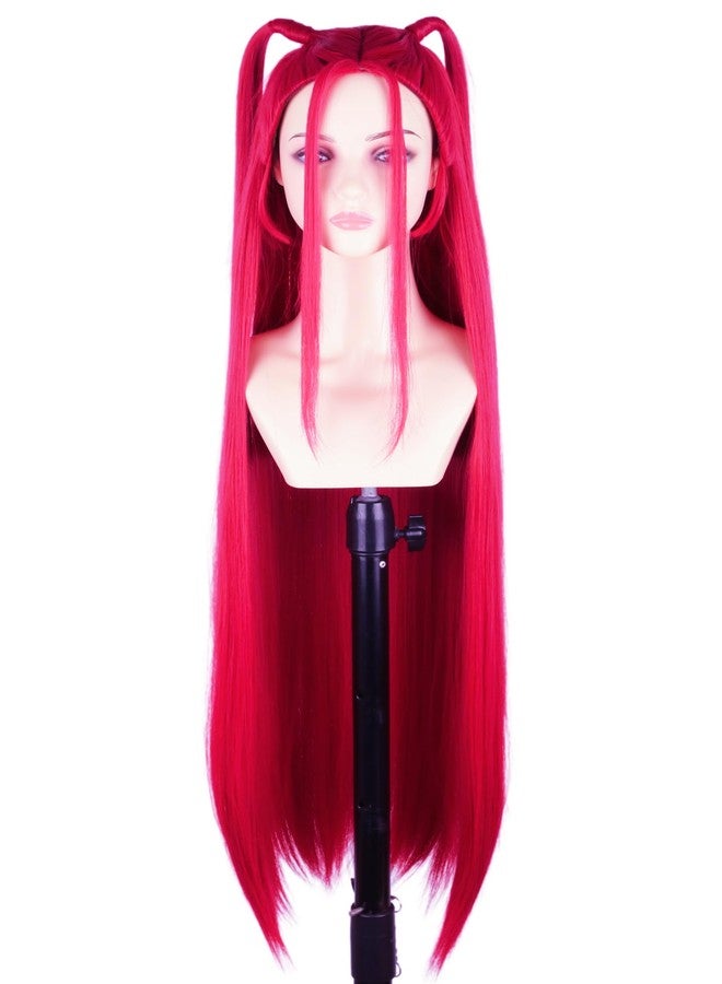 LeMarnia 24-inch Red Long Double Ponytail Wig Anime Cosplay Wigs for Girls Halloween Costume Wig - Image 5